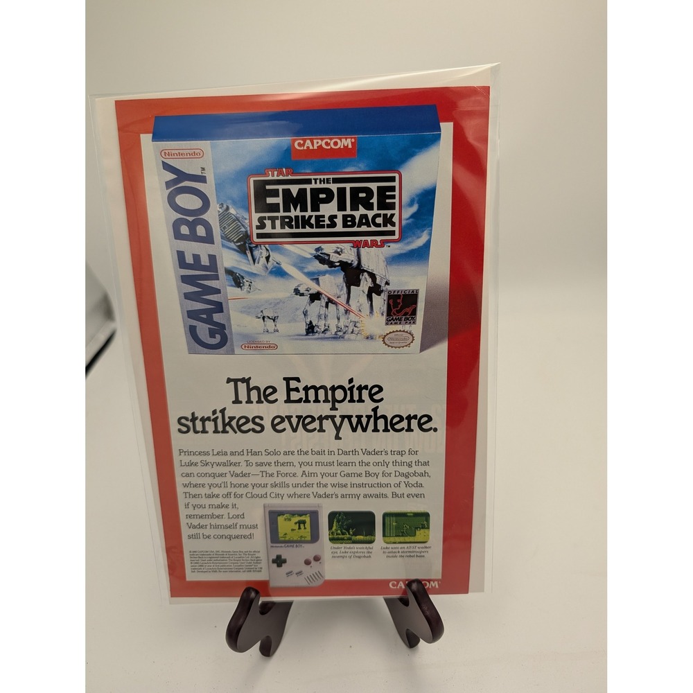 Vintage Printed Advert Star Wars Empire Strikes Back Nintendo Game Boy Capcom